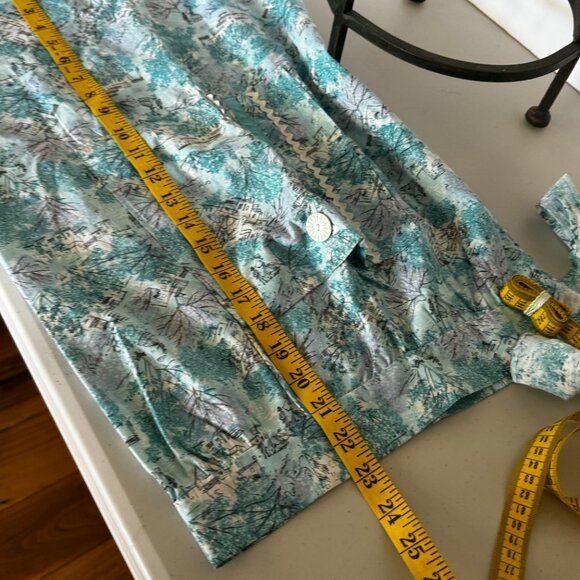 Handmade Women's Waist Half Apron Cotton Light Blue 1 Front Pocket Kitchen Cook - Picture 10 of 12